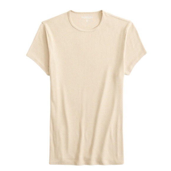 ABERCROMBIE AND FITCH Featherweight Rib Tuckable‎ Baby Tee, Size XSMALL - Picture 1 of 10